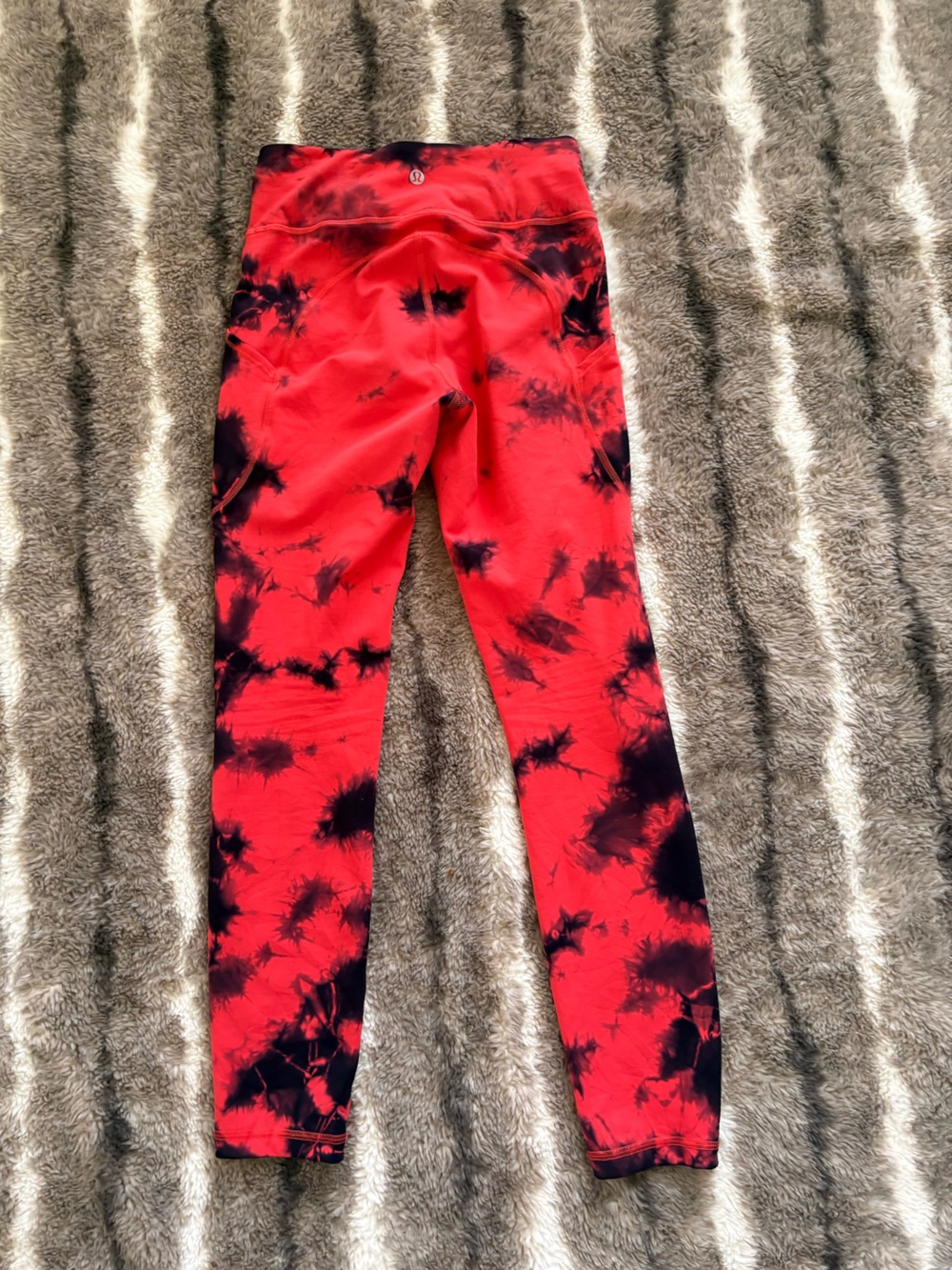 lululemon athletica Red and Black Tie-Dye Leggings
